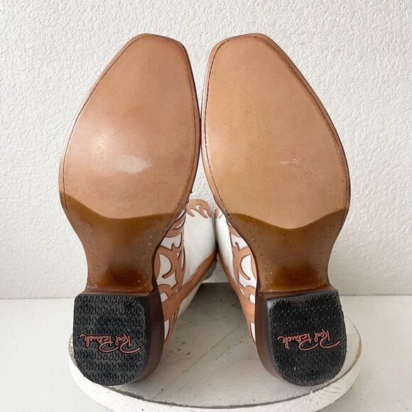Rod Patrick Womens Cowboy Boots 8.5A Western Cowgirl White Leather French Toe - Picture 8 of 12